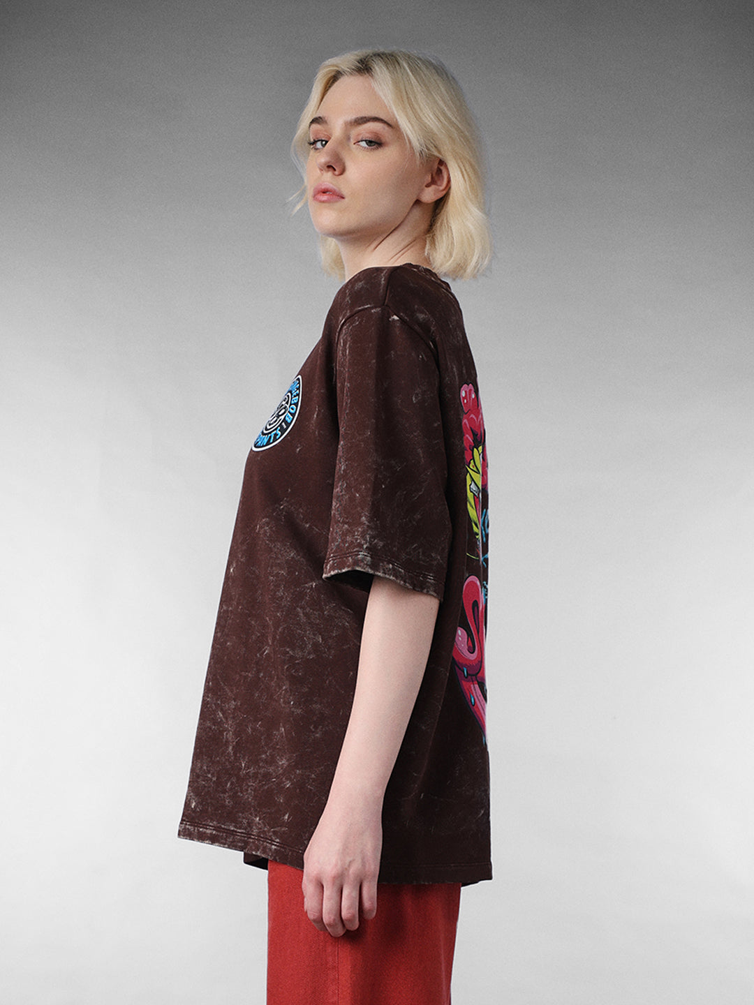 Worn-Out SpongeBob Printed Oversized T-shirt