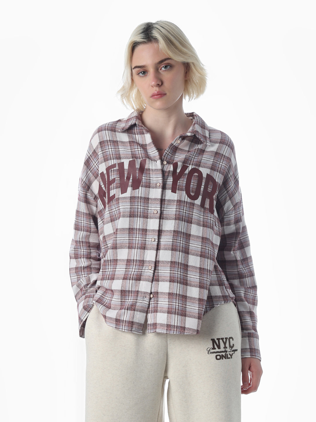 White Check Cotton Shirt