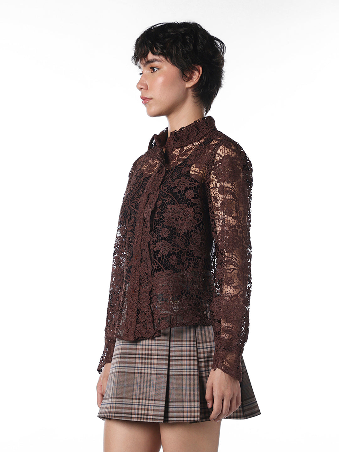 Brown Lace Shirt