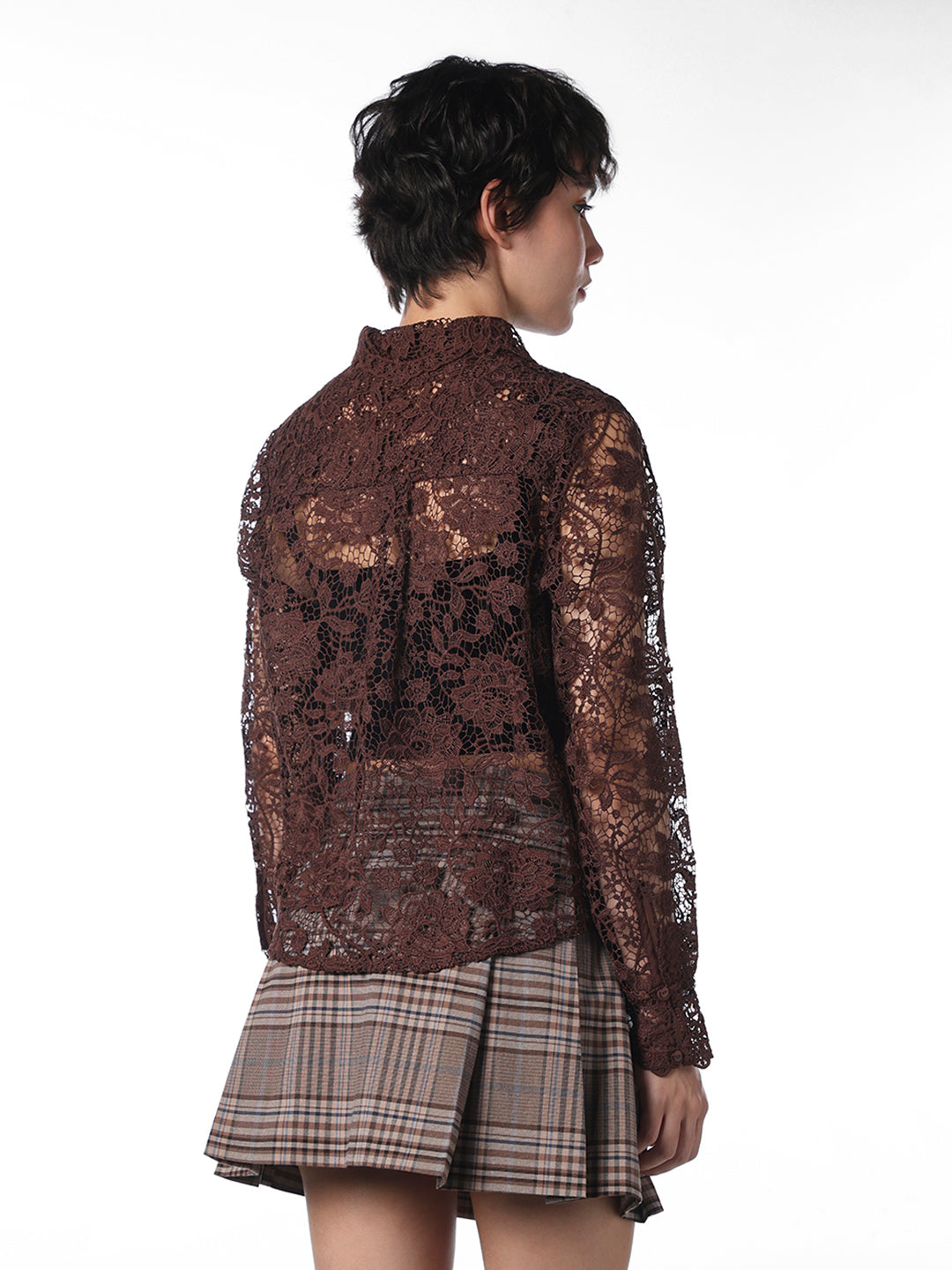 Brown Lace Shirt