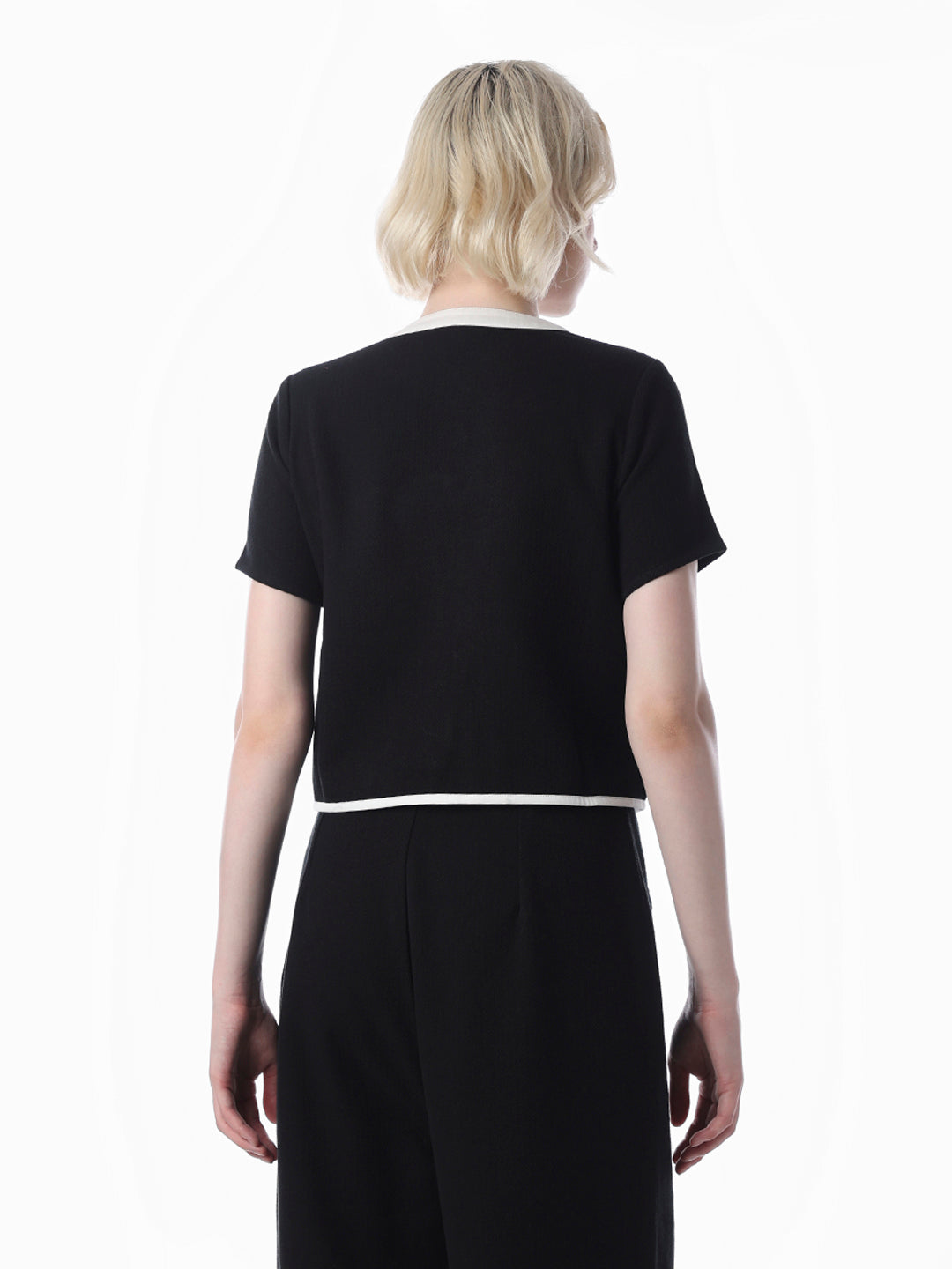 Black Tweed Cotton Top