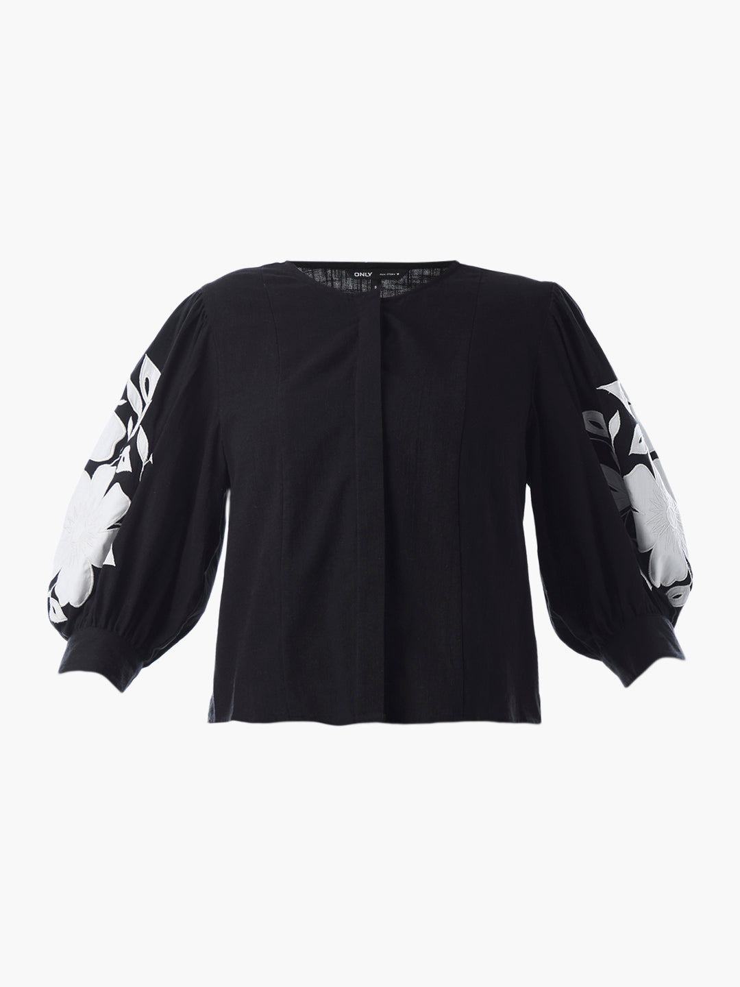 Black Embroidered Cotton Top