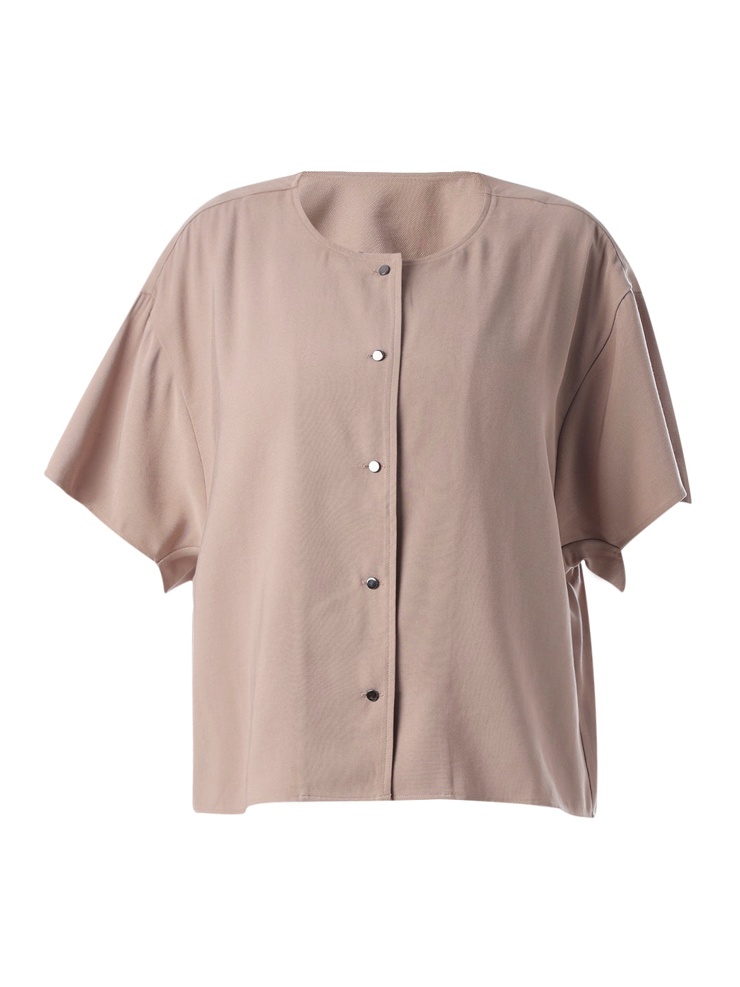 Brown Short Sleeves Top