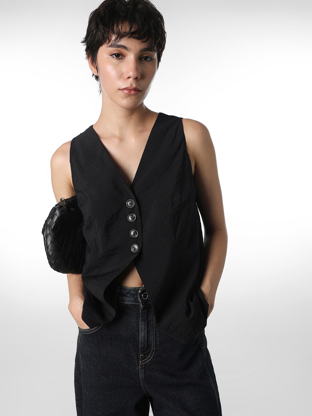Black Waistcoat Top