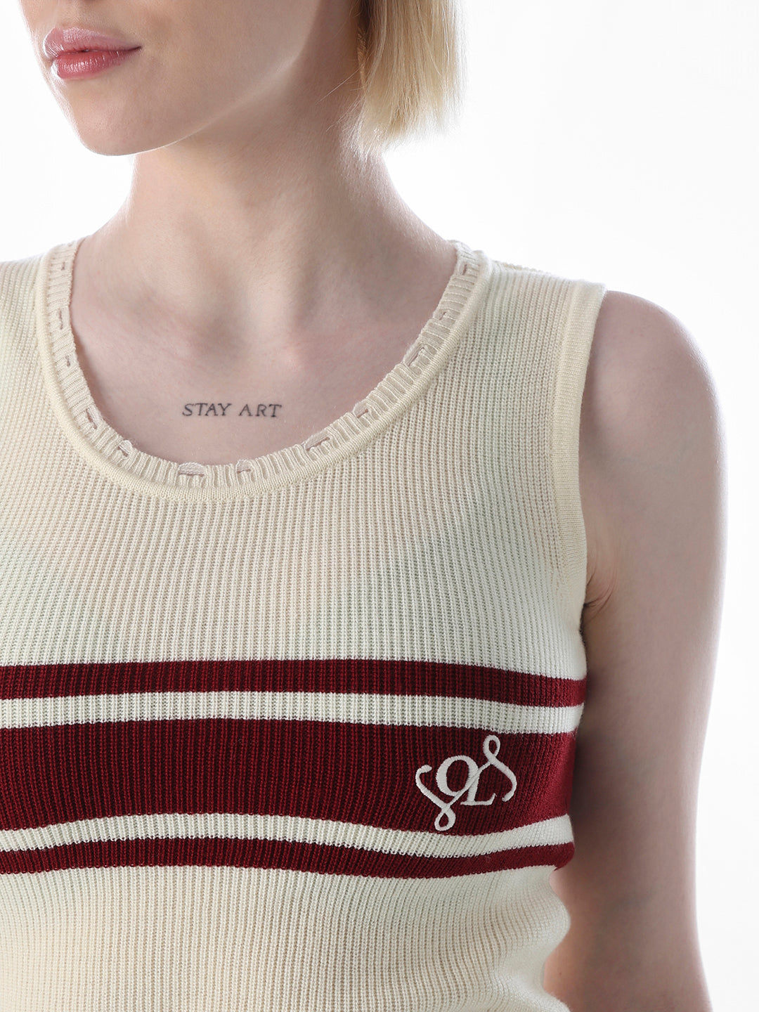 Light Yellow Sleeveless Knitted Top