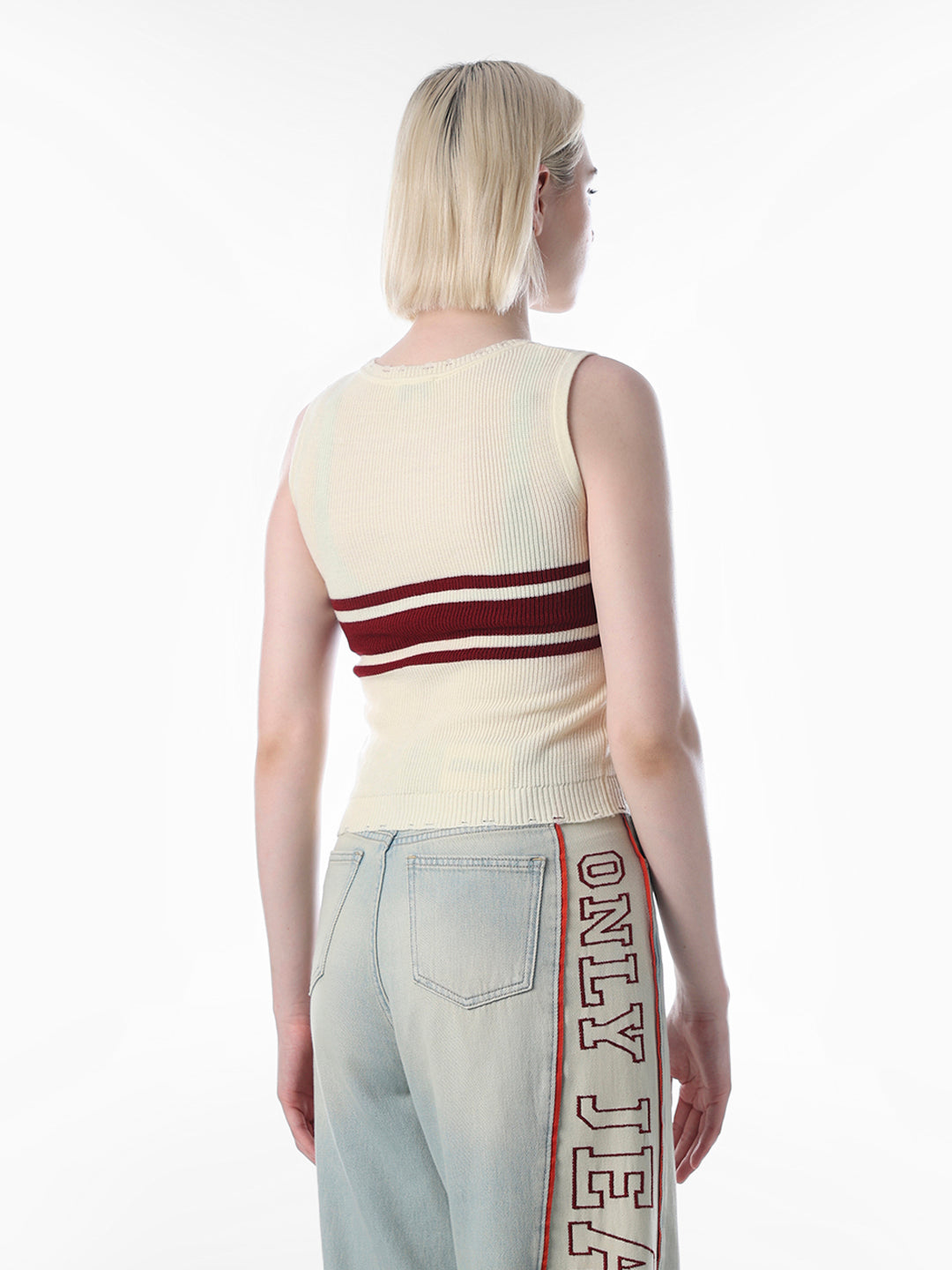 Light Yellow Sleeveless Knitted Top