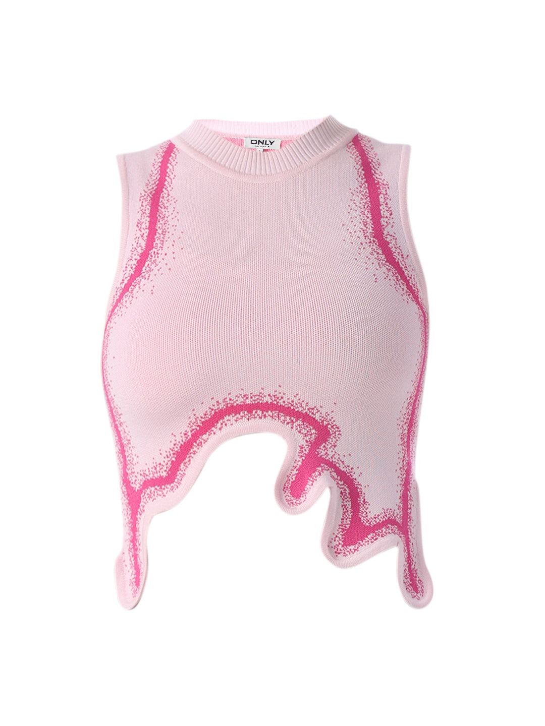 Pink Fitted Asymmetric Top