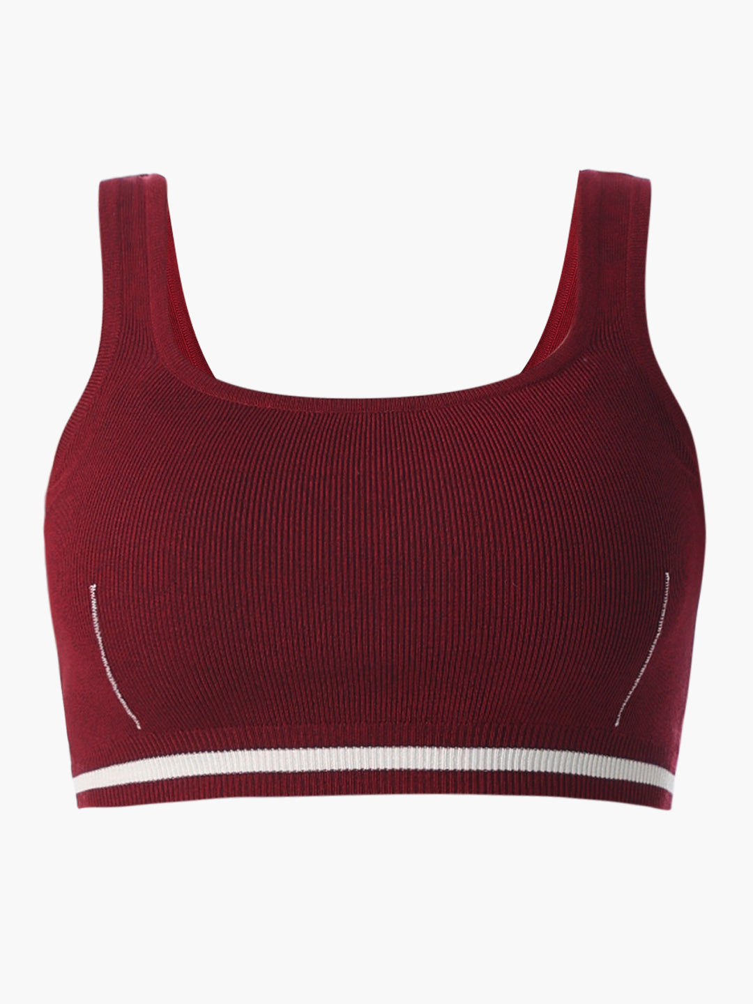 Maroon Rib-Knit Crop Top