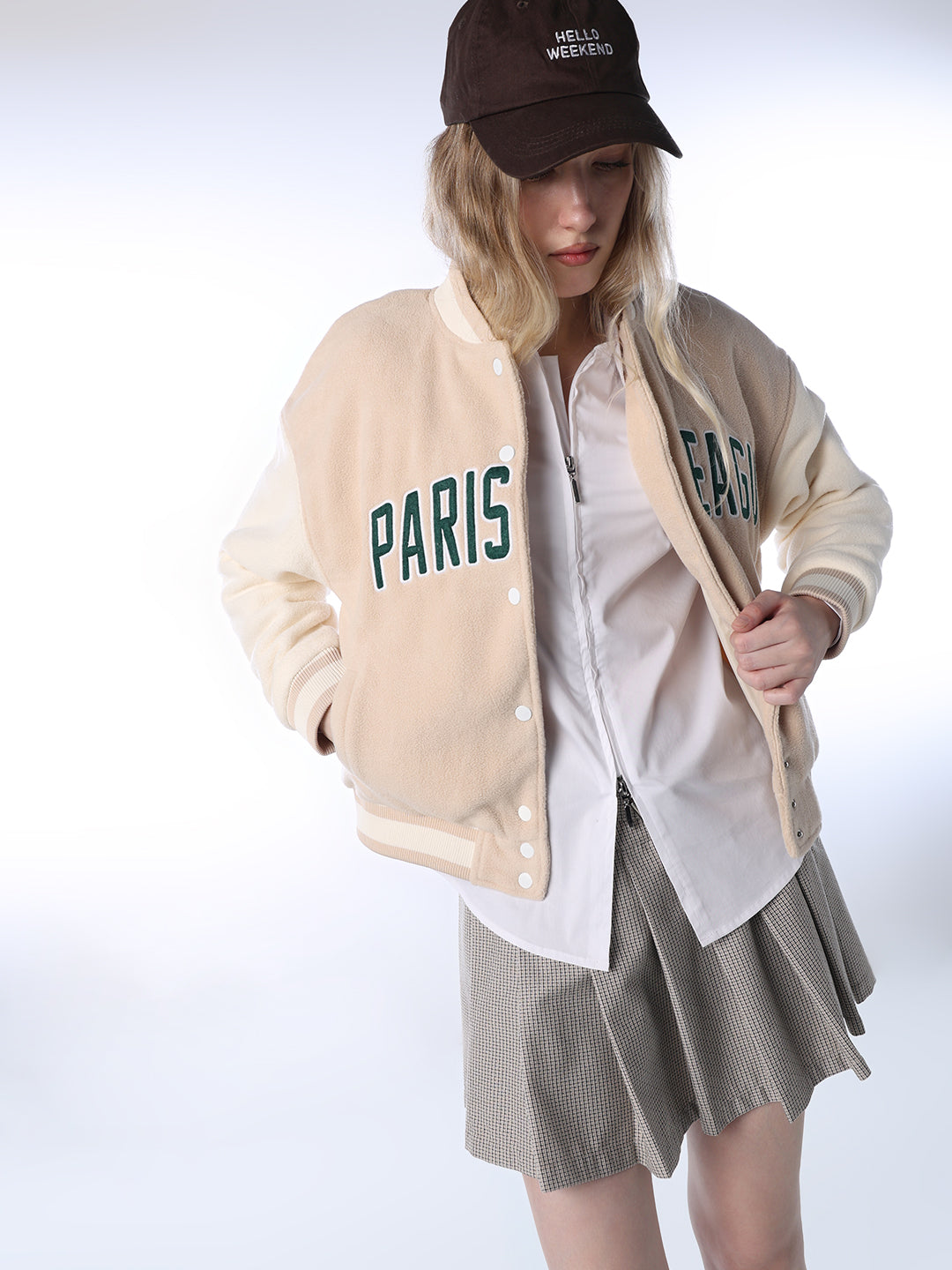 Colourblocked Varsity Bomber Jacket