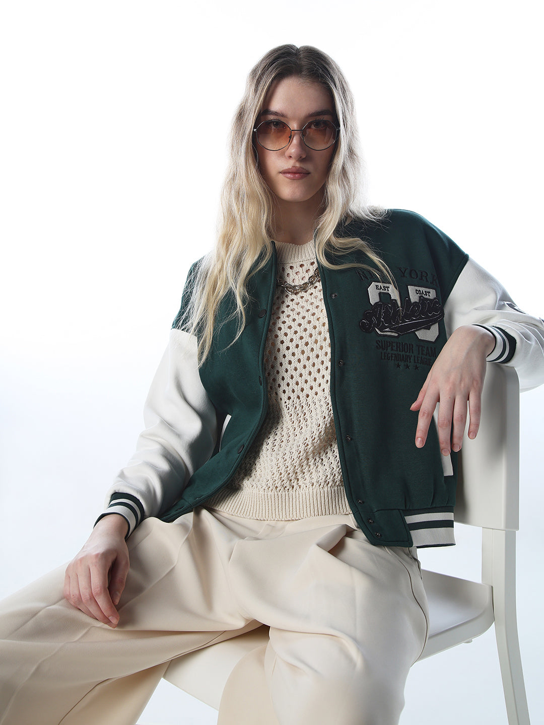 Applique Varsity Bomber Jacket