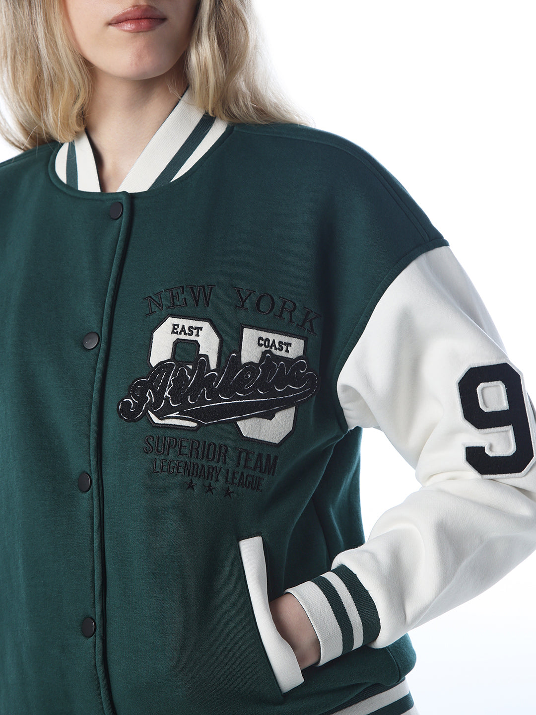 Applique Varsity Bomber Jacket