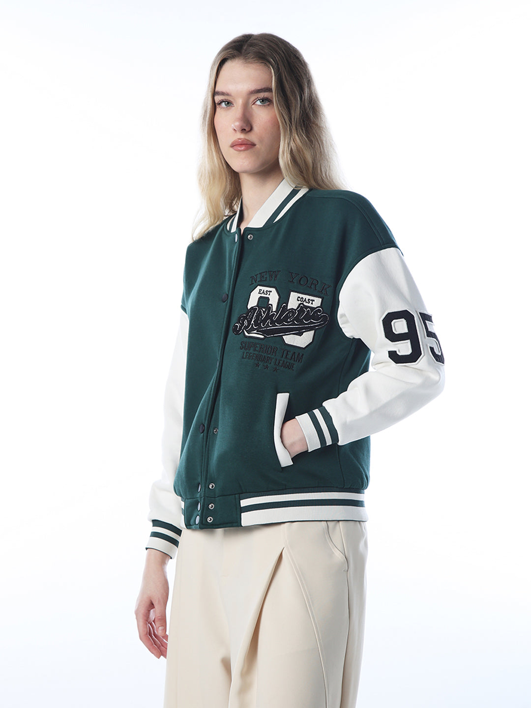 Applique Varsity Bomber Jacket