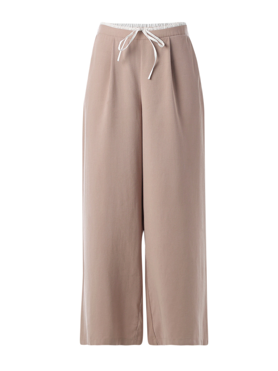 Brown Double Waist Regular Fit Pants