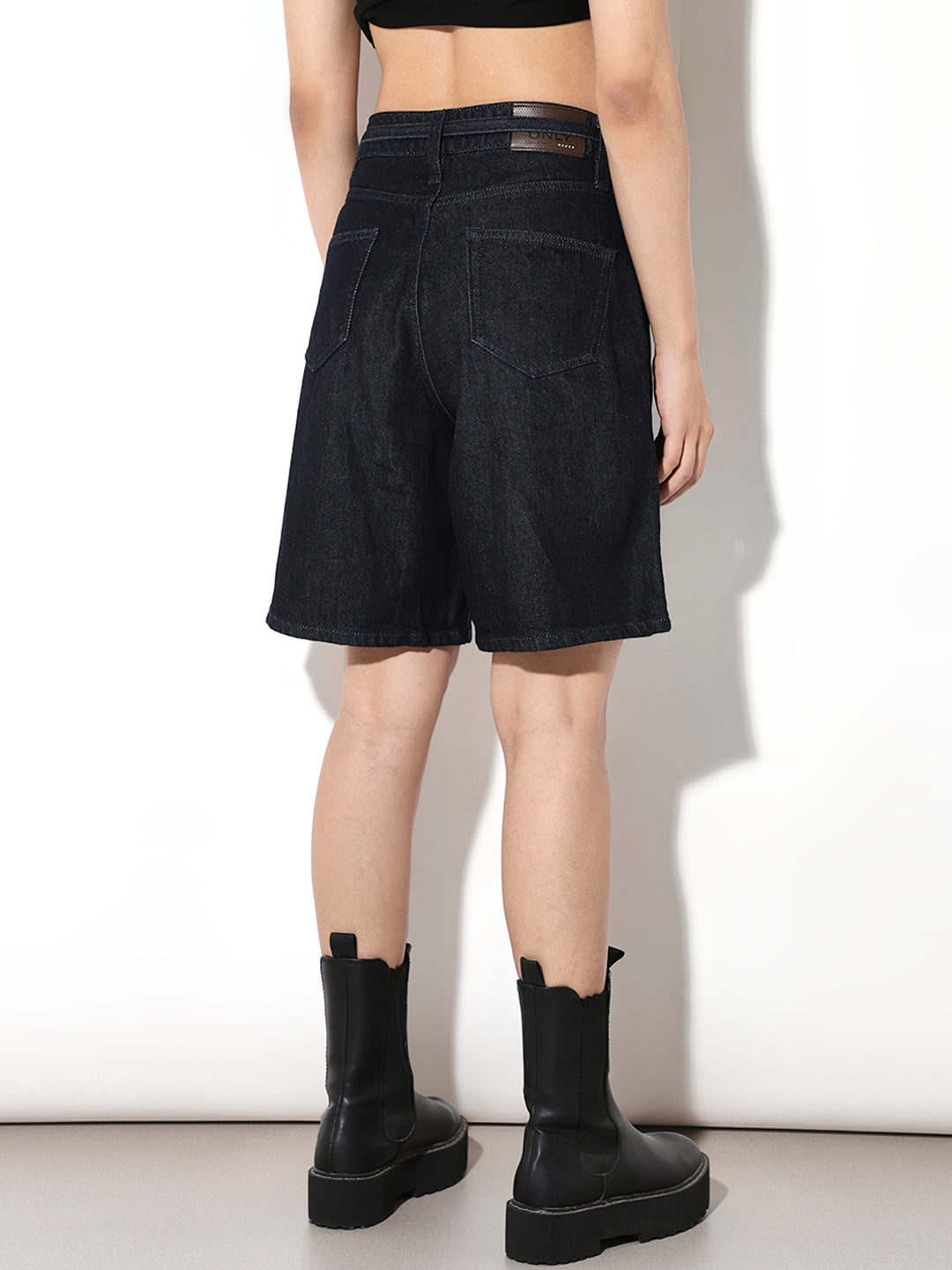 Dark Blue Denim Bermuda Shorts
