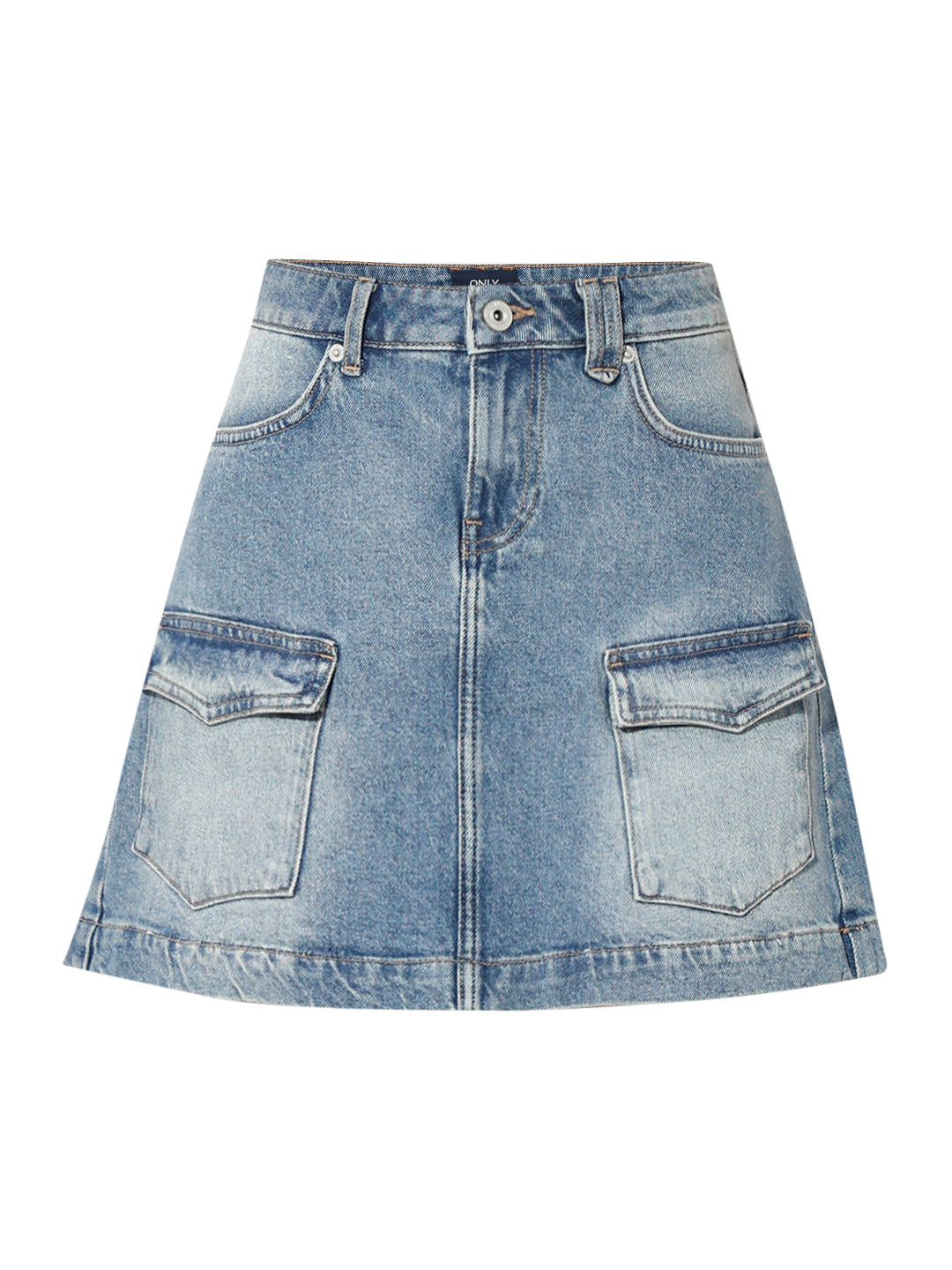 Blue High Rise Mini Denim Skirt
