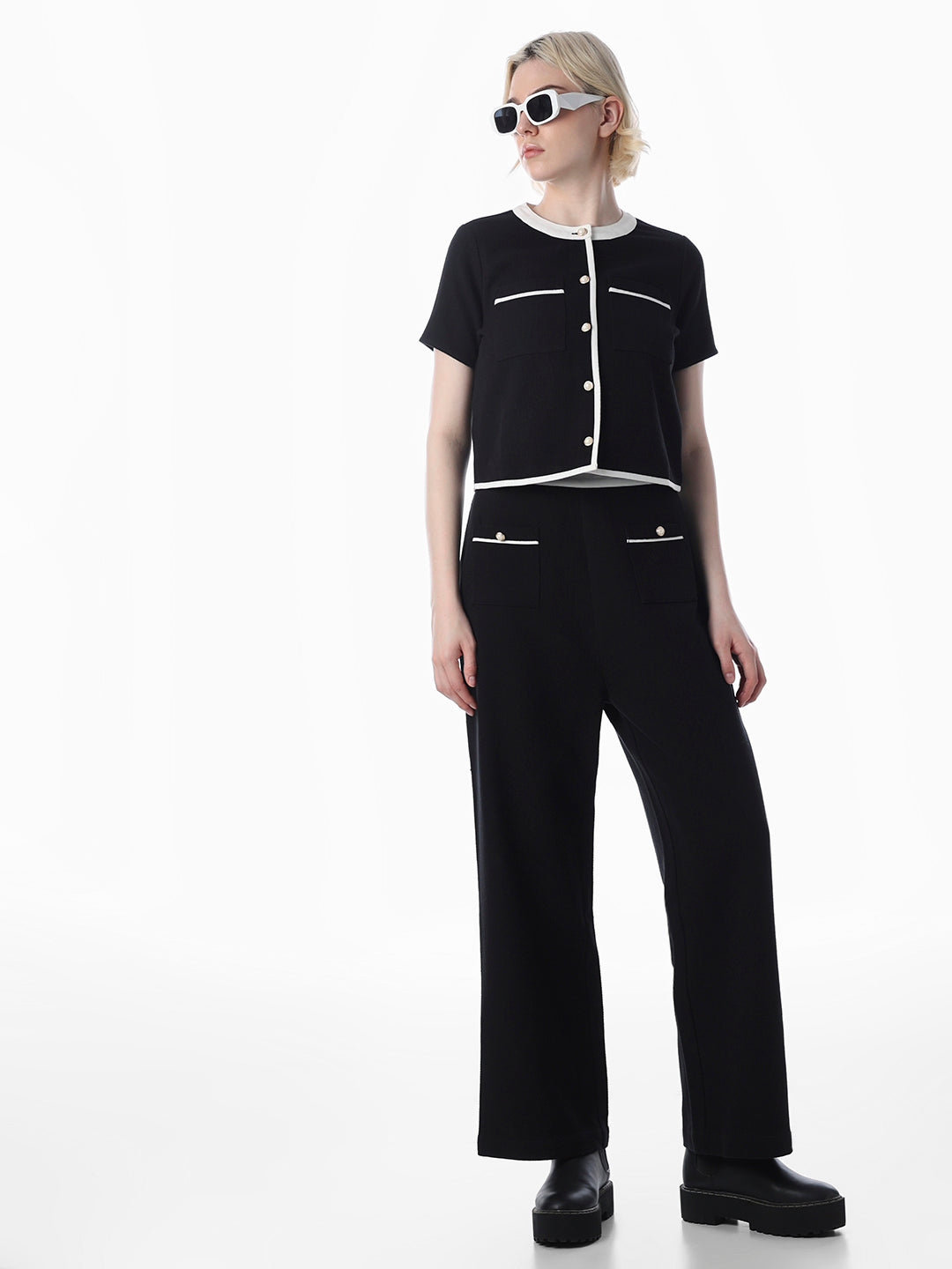 Black Straight Fit Pants