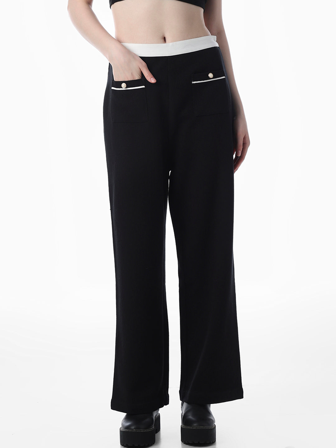 Black Straight Fit Pants