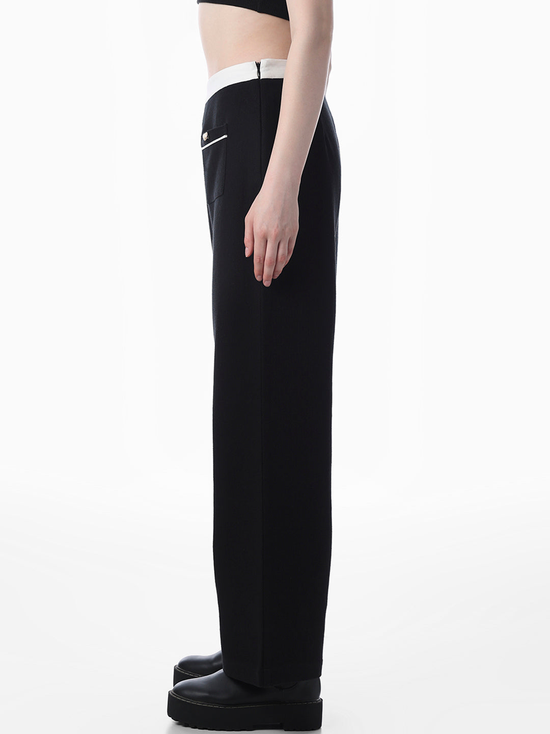 Black Straight Fit Pants