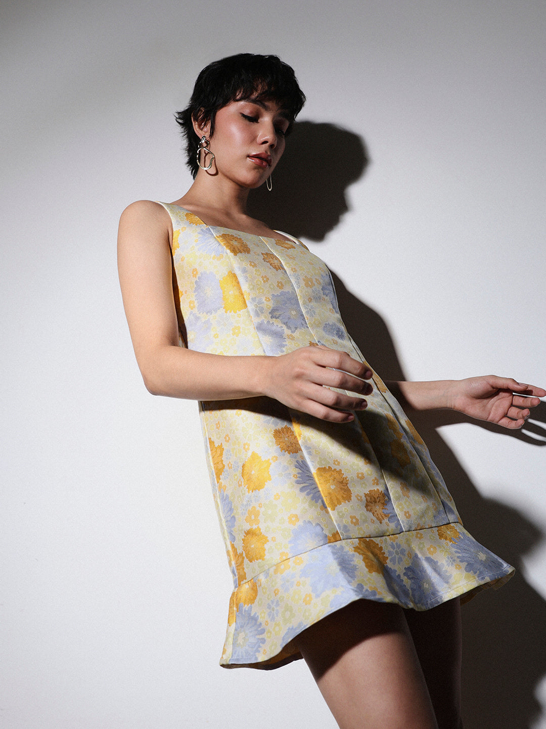 STUDIO Jacquard Weave Floral Dress