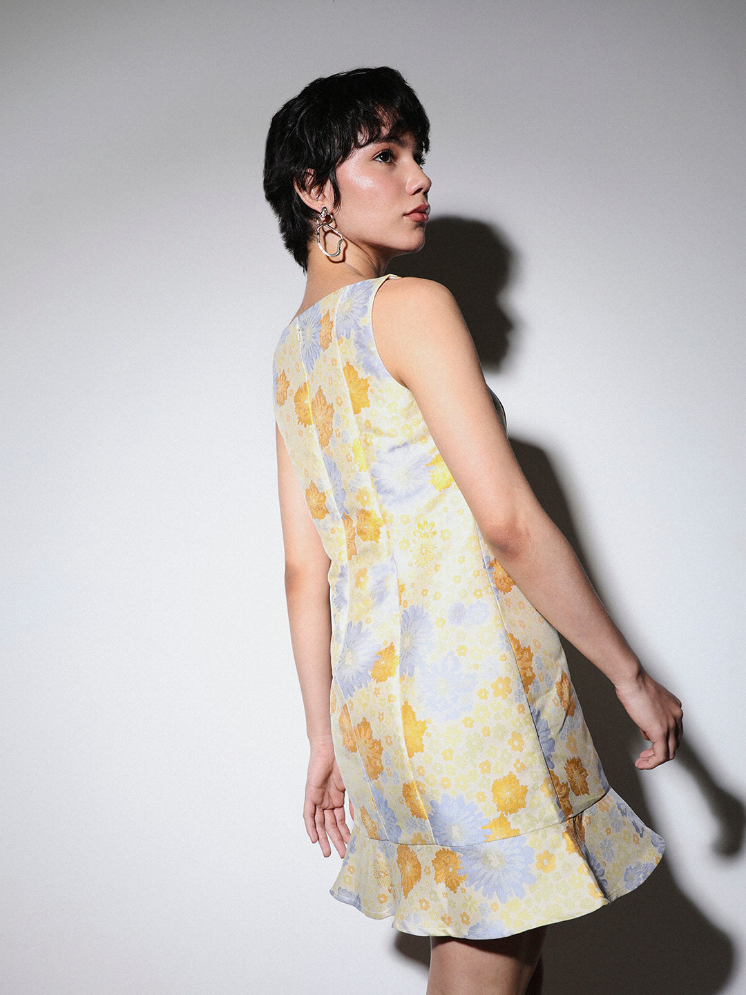 STUDIO Jacquard Weave Floral Dress
