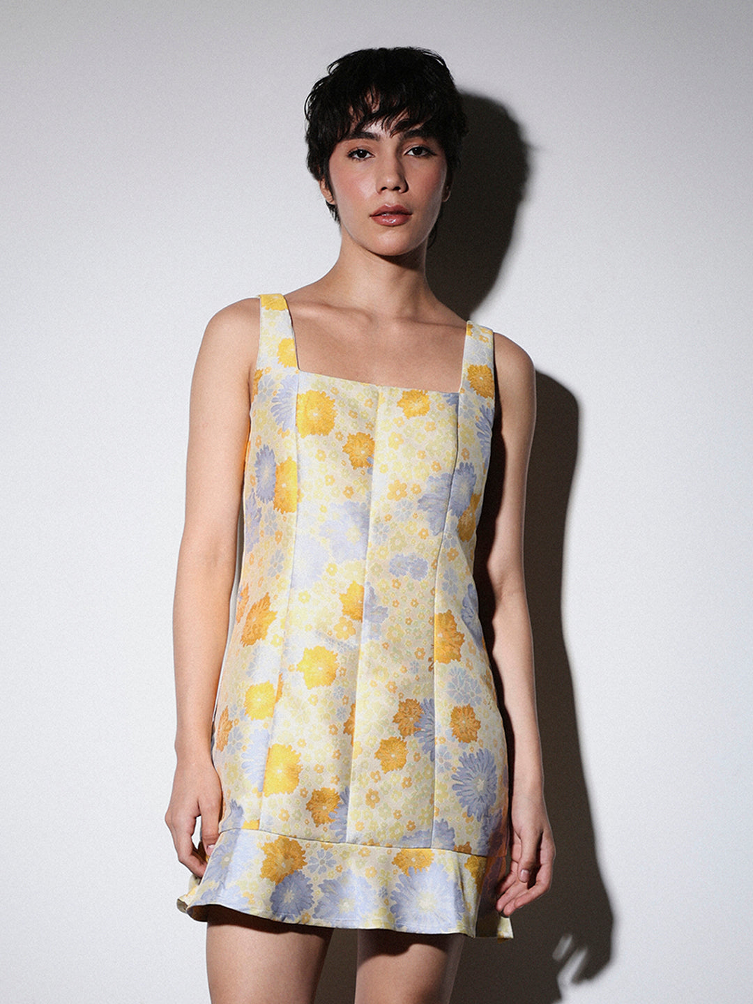 STUDIO Jacquard Weave Floral Dress
