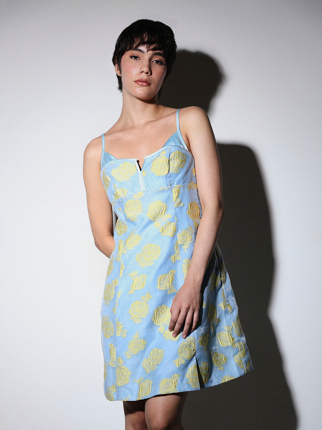 STUDIO Jacquard Strappy Short Dress