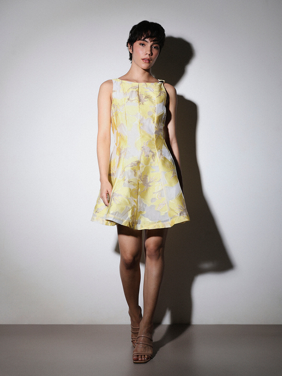 STUDIO Jacquard Flared Short Dress