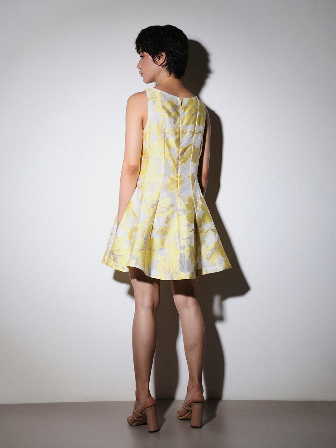 STUDIO Jacquard Flared Short Dress