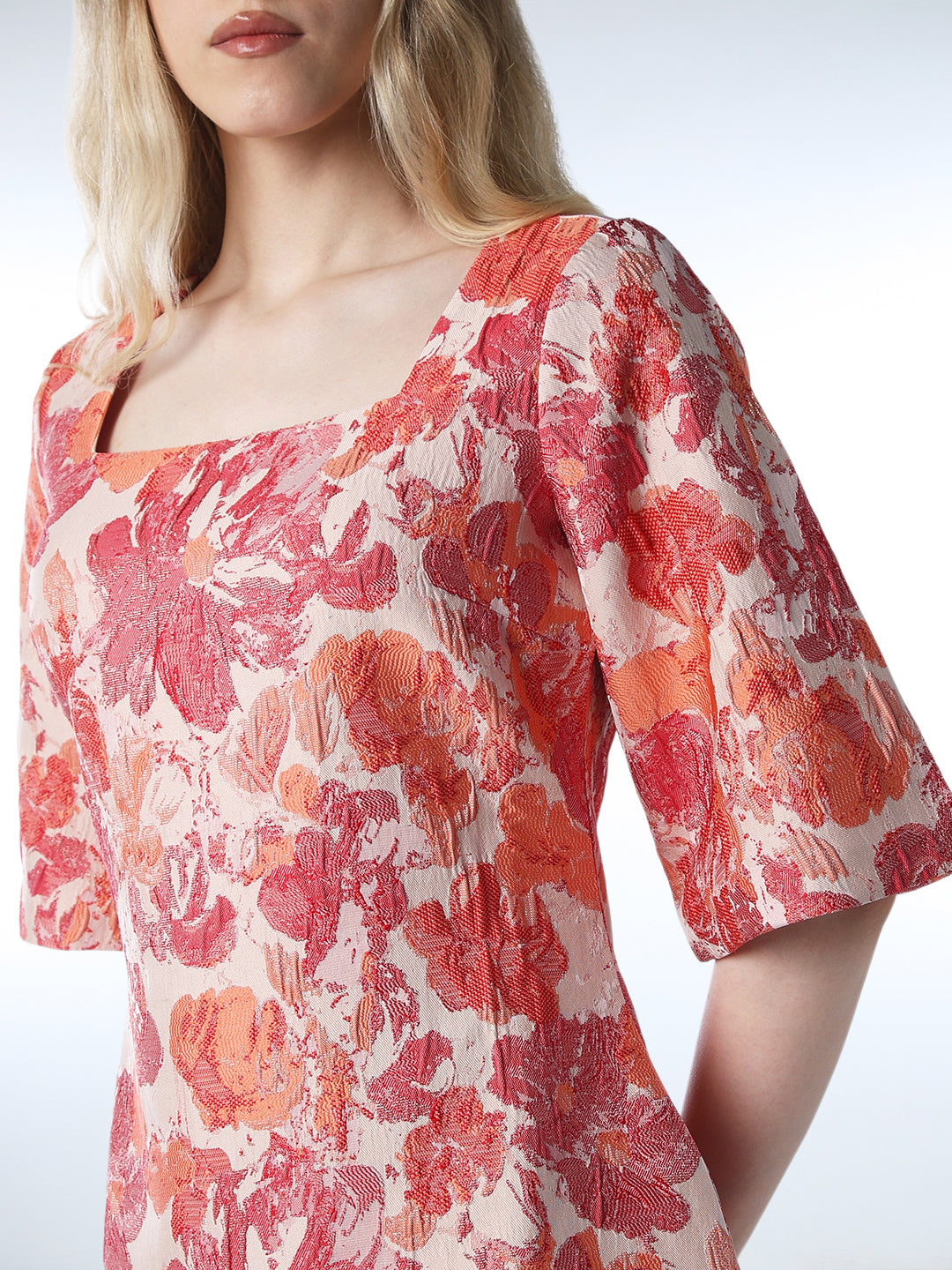 Floral Jacquard Weave Dress