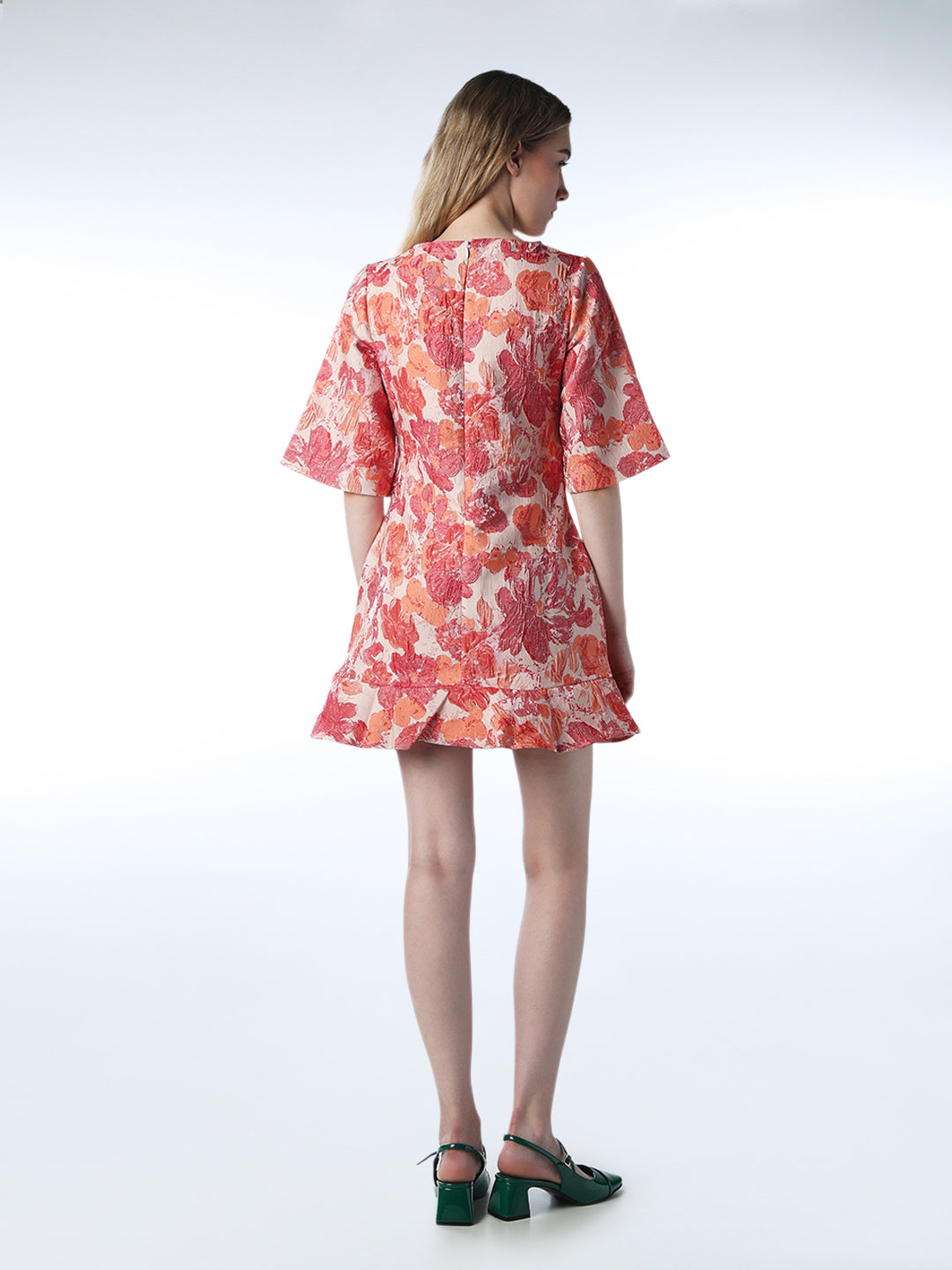 Floral Jacquard Weave Dress