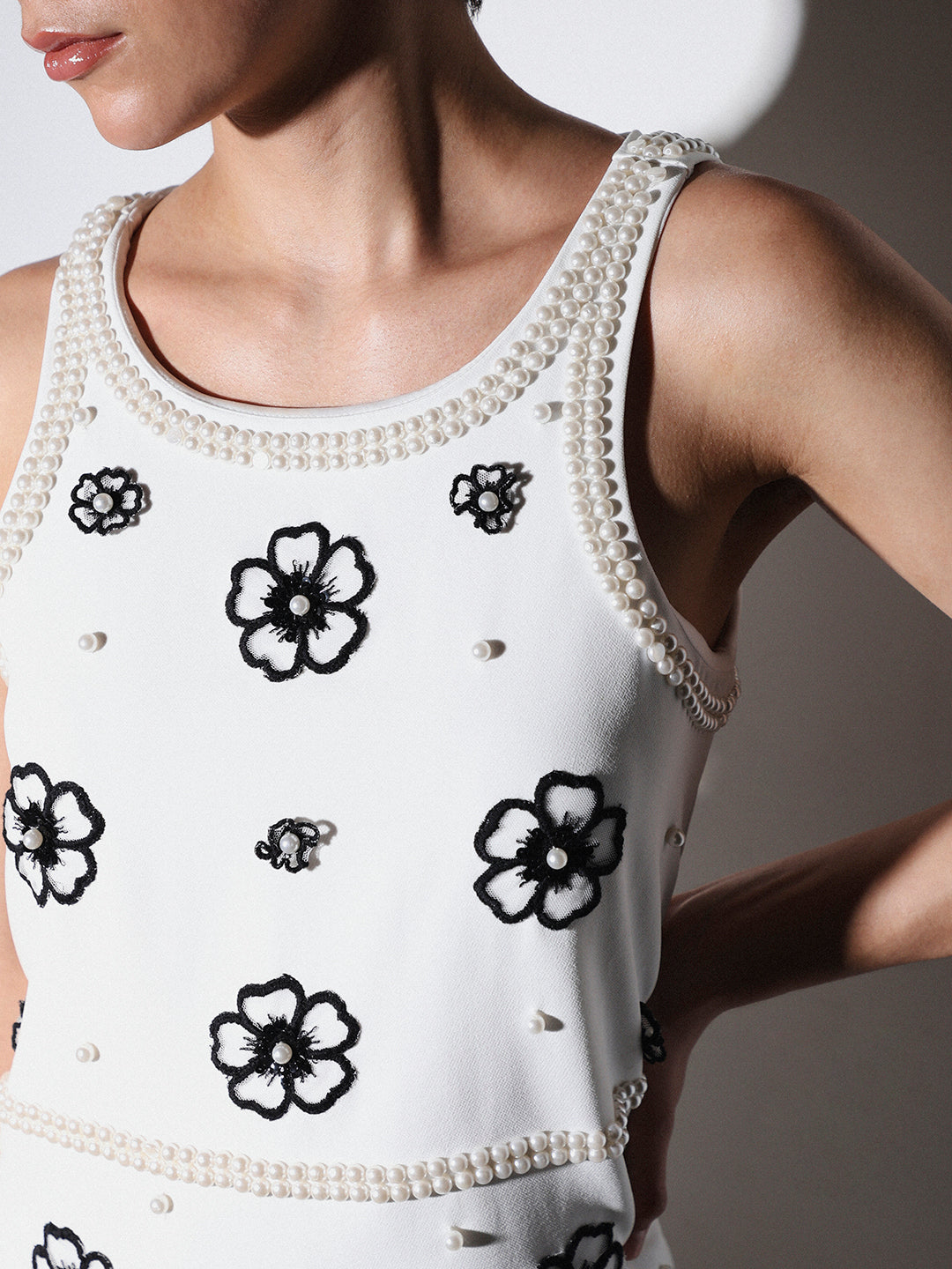 STUDIO Pearl Embellished Short Dress