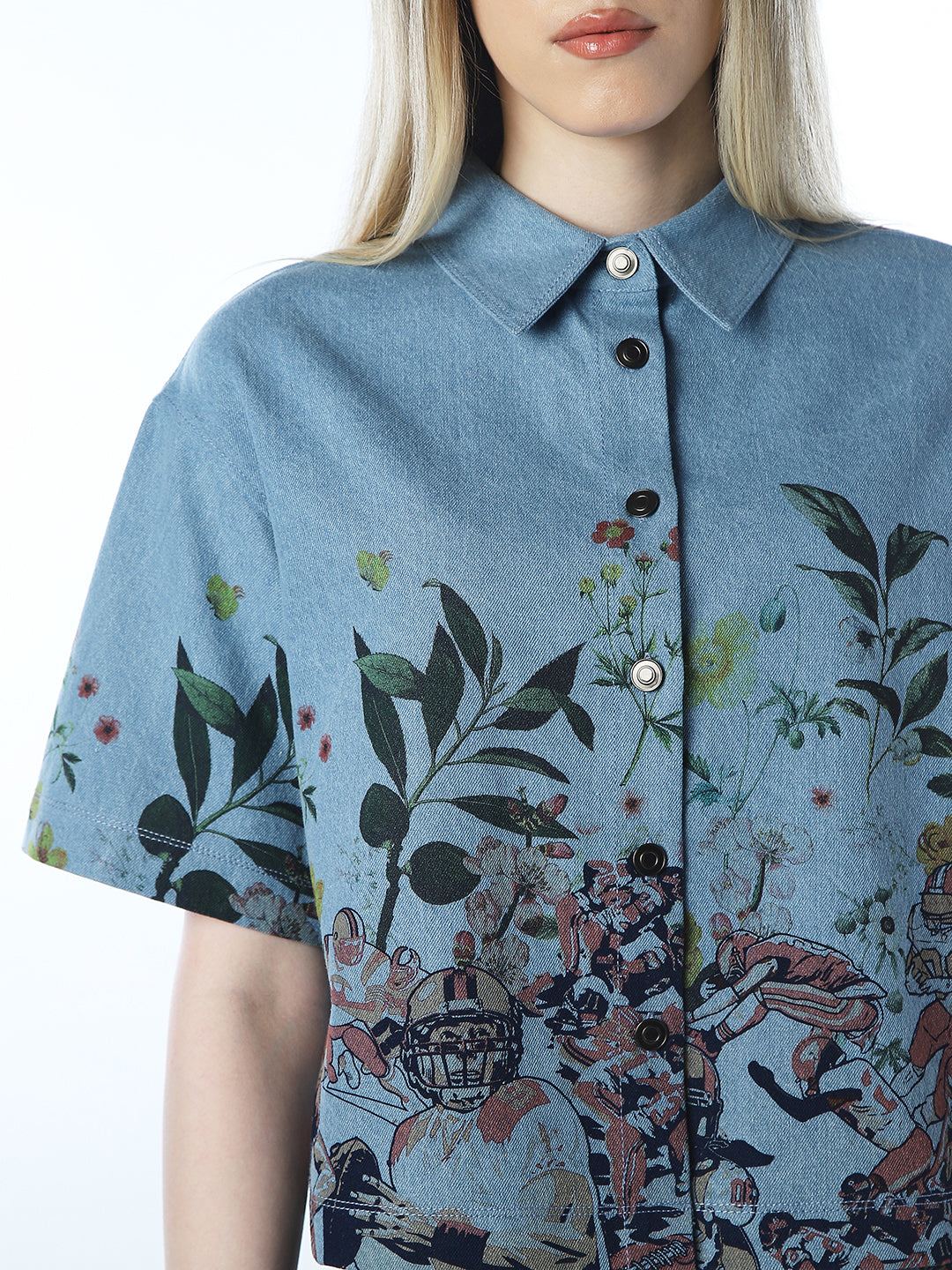 Printed Denim Shirt