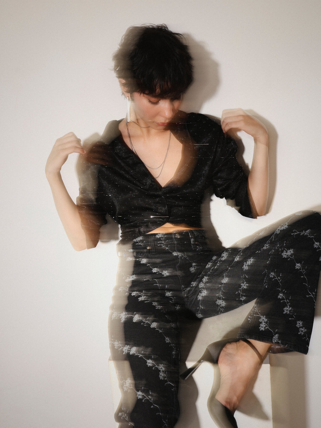 STUDIO Rhinestone Embellished Shirt