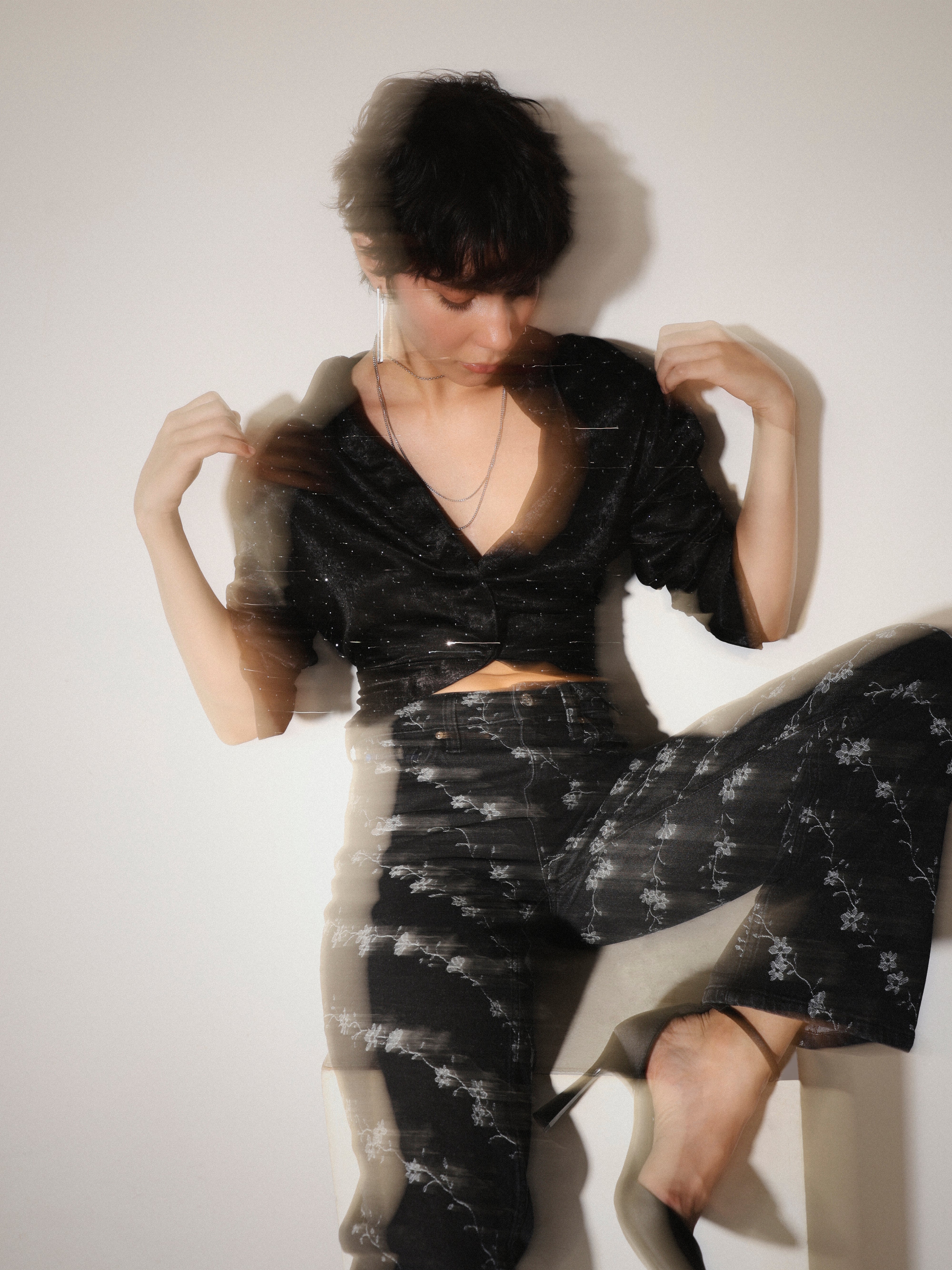 STUDIO Rhinestone Embellished Shirt