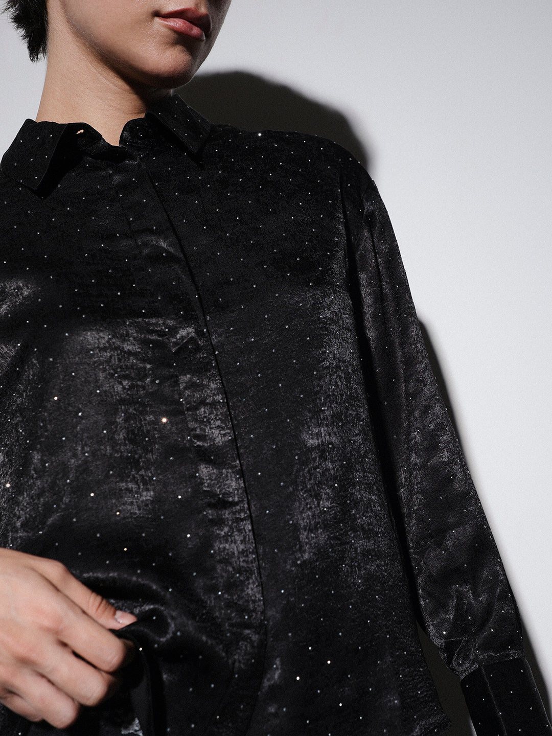STUDIO Rhinestone Embellished Shirt