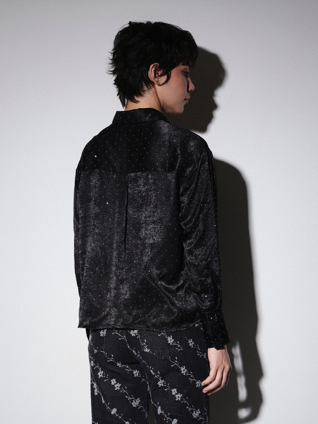 STUDIO Rhinestone Embellished Shirt