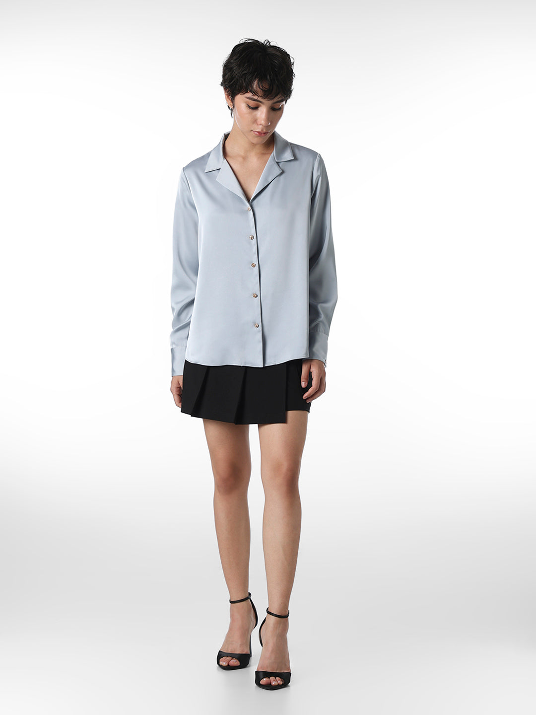 STUDIO Blue Satin Shirt