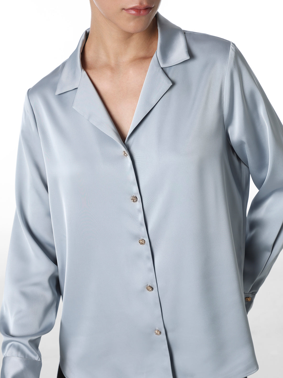 STUDIO Blue Satin Shirt