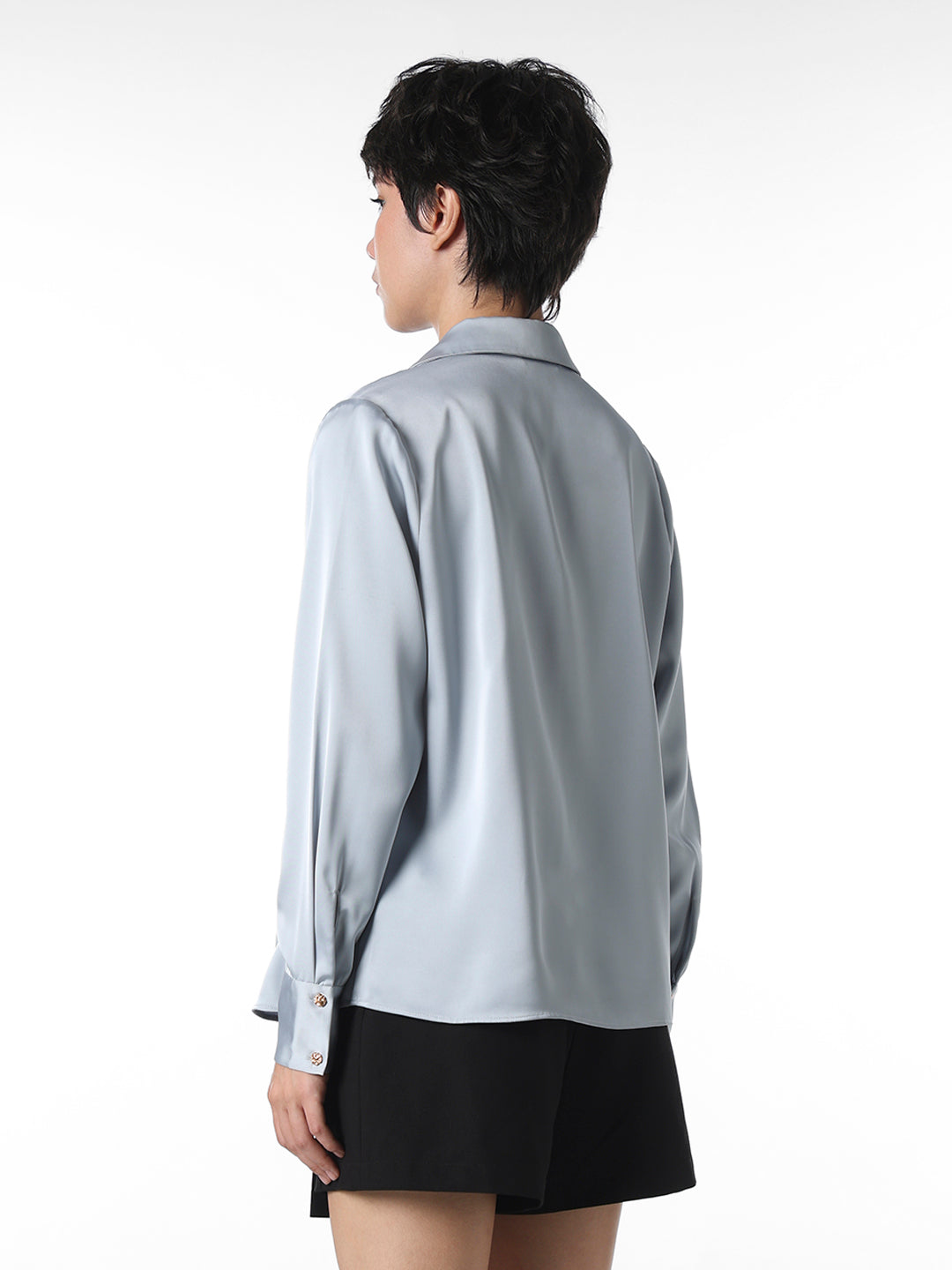 STUDIO Blue Satin Shirt