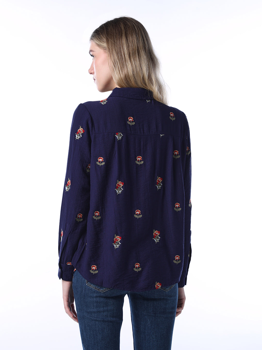 Embroidered Shirt - Navy Blue