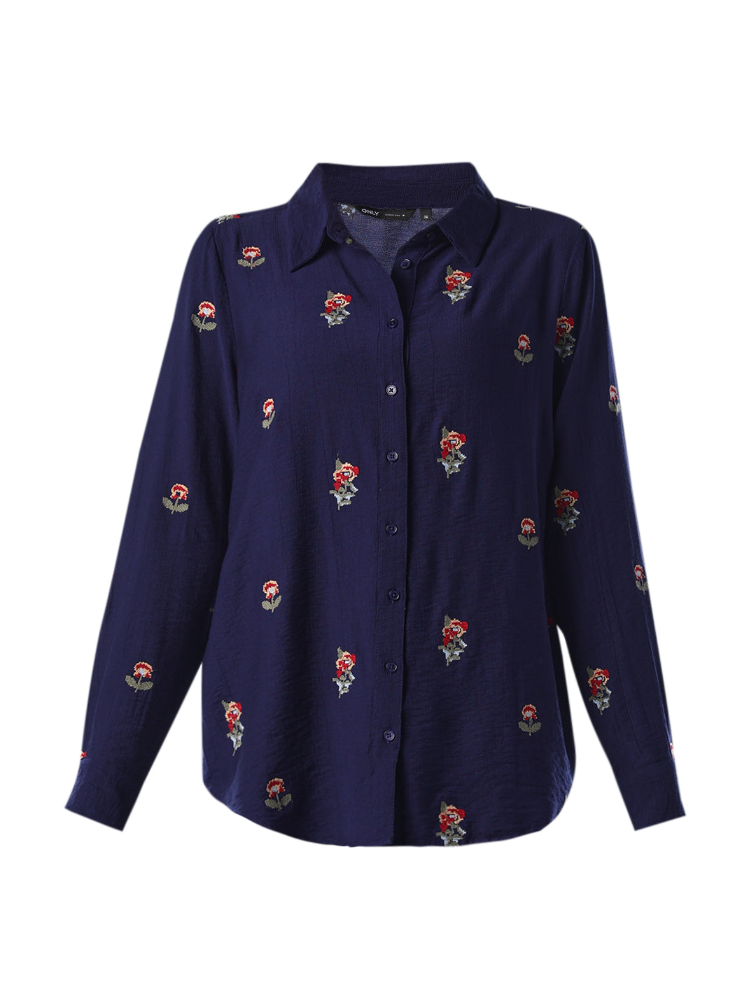 Embroidered Shirt - Navy Blue