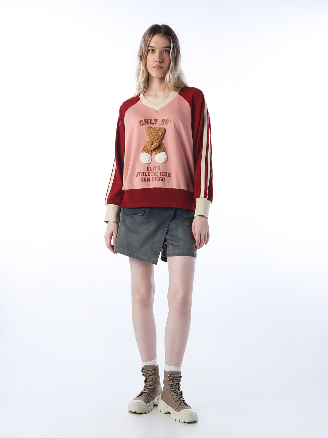 Teddy-Detail Sweatshirt