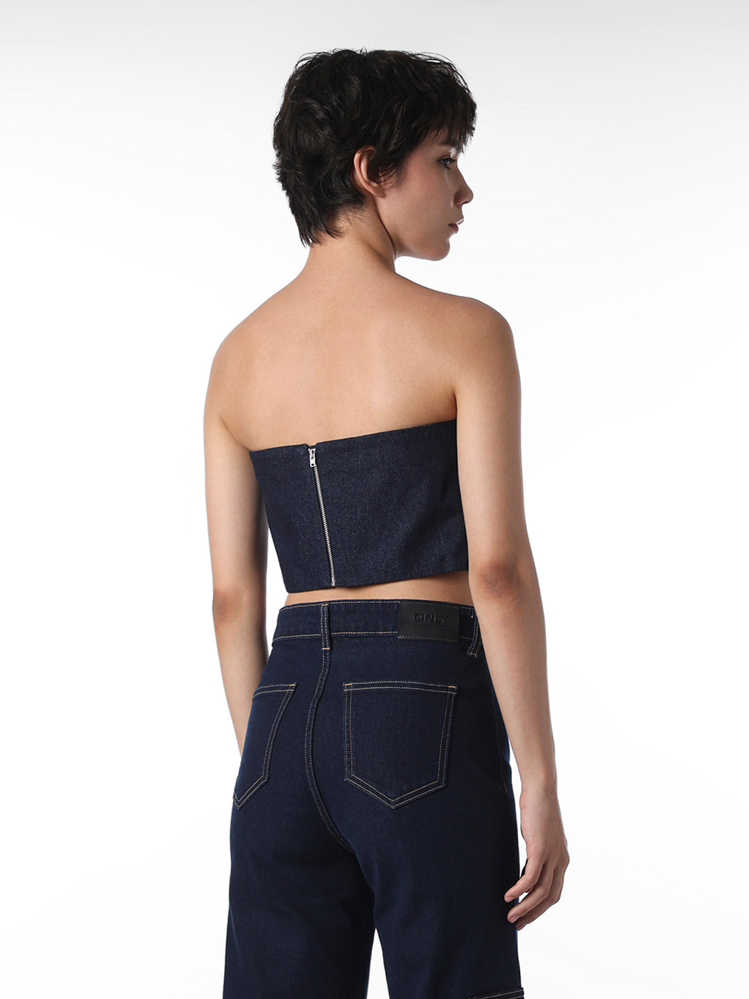 Blue Denim Corset Top