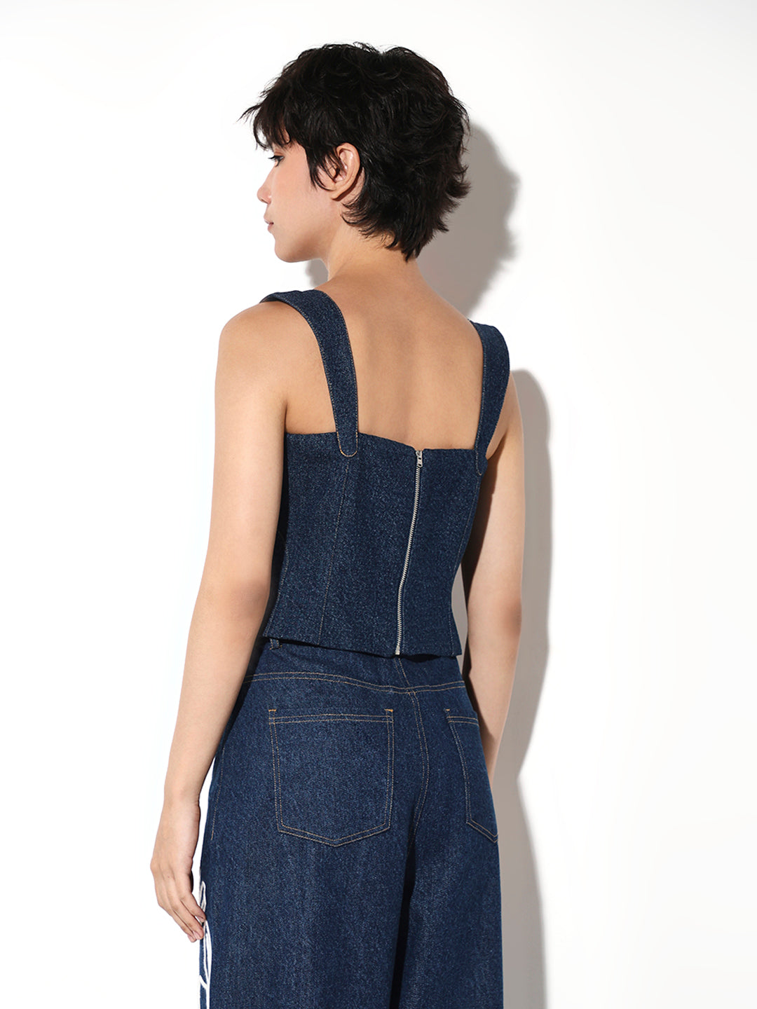 Embroidered Denim Top