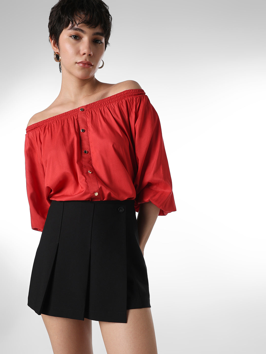 Red Off-Shoulder Top