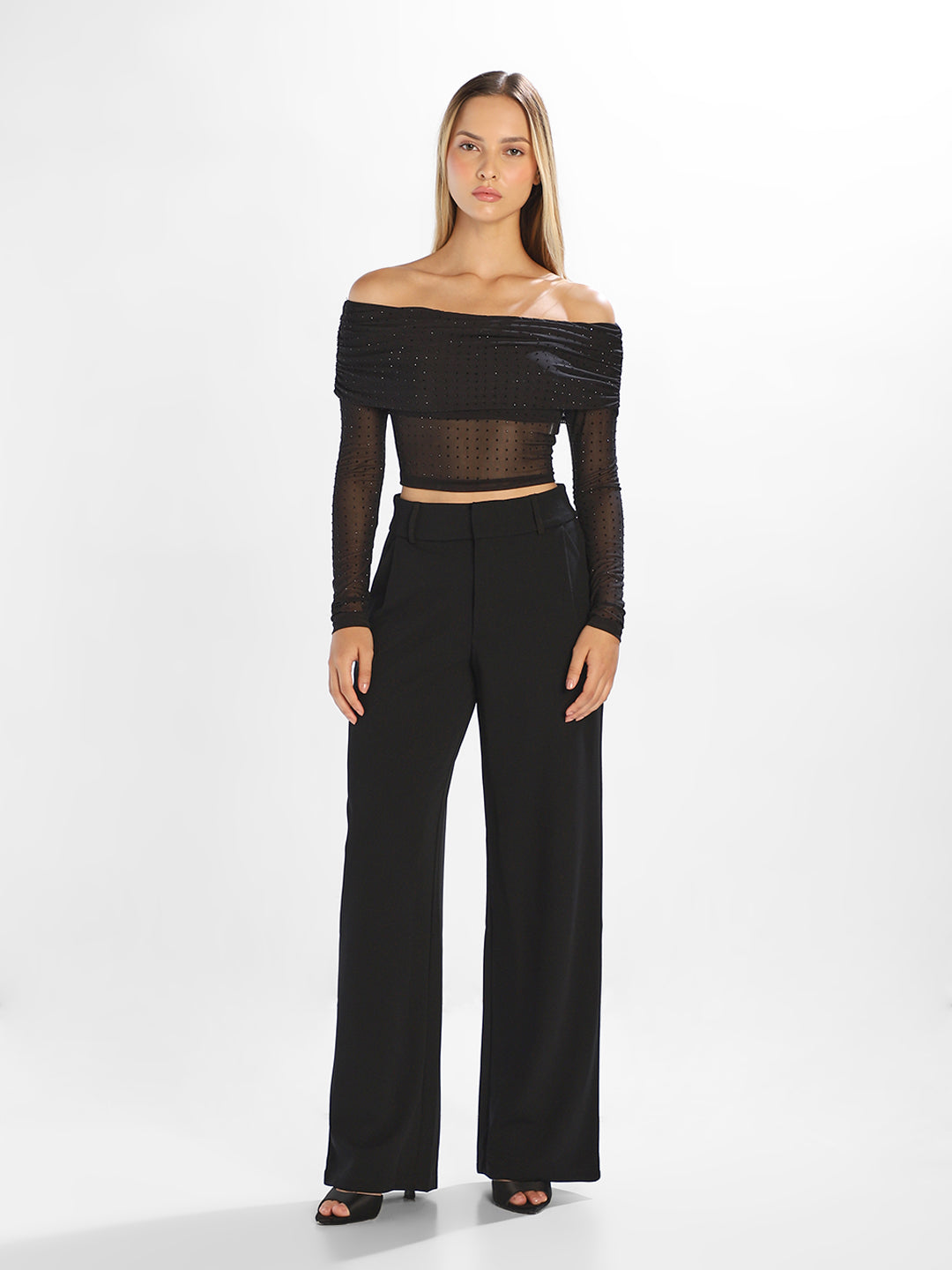 Embellished Off-Shoulder Top