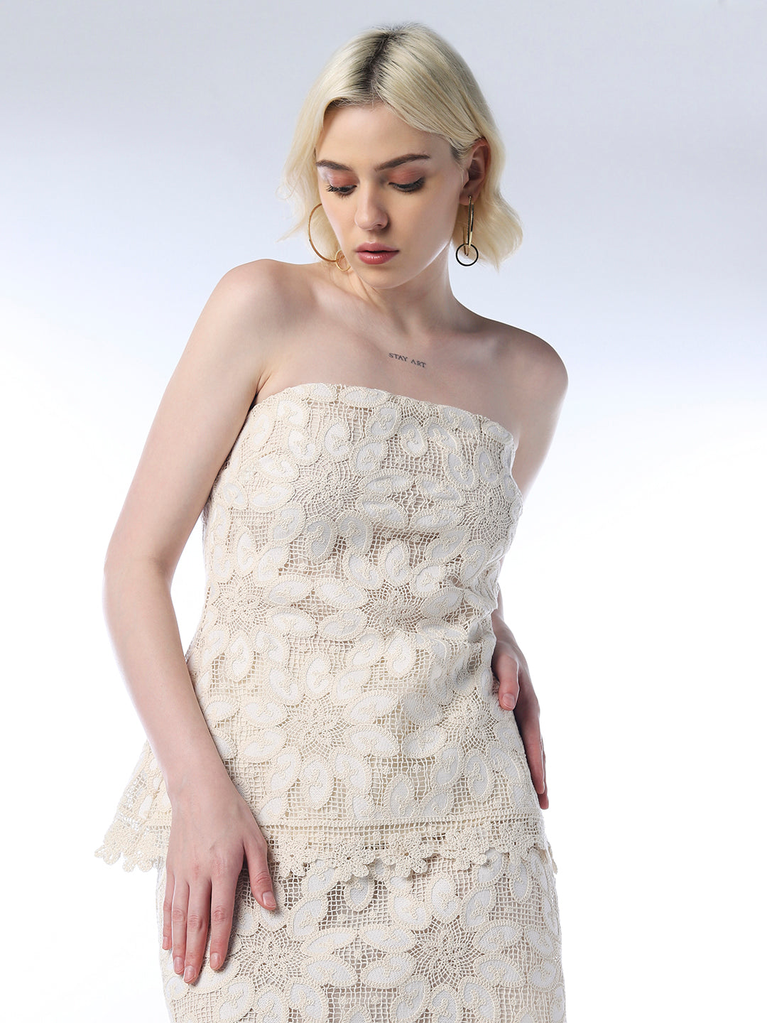 STUDIO Lace Off-Shoulder Top