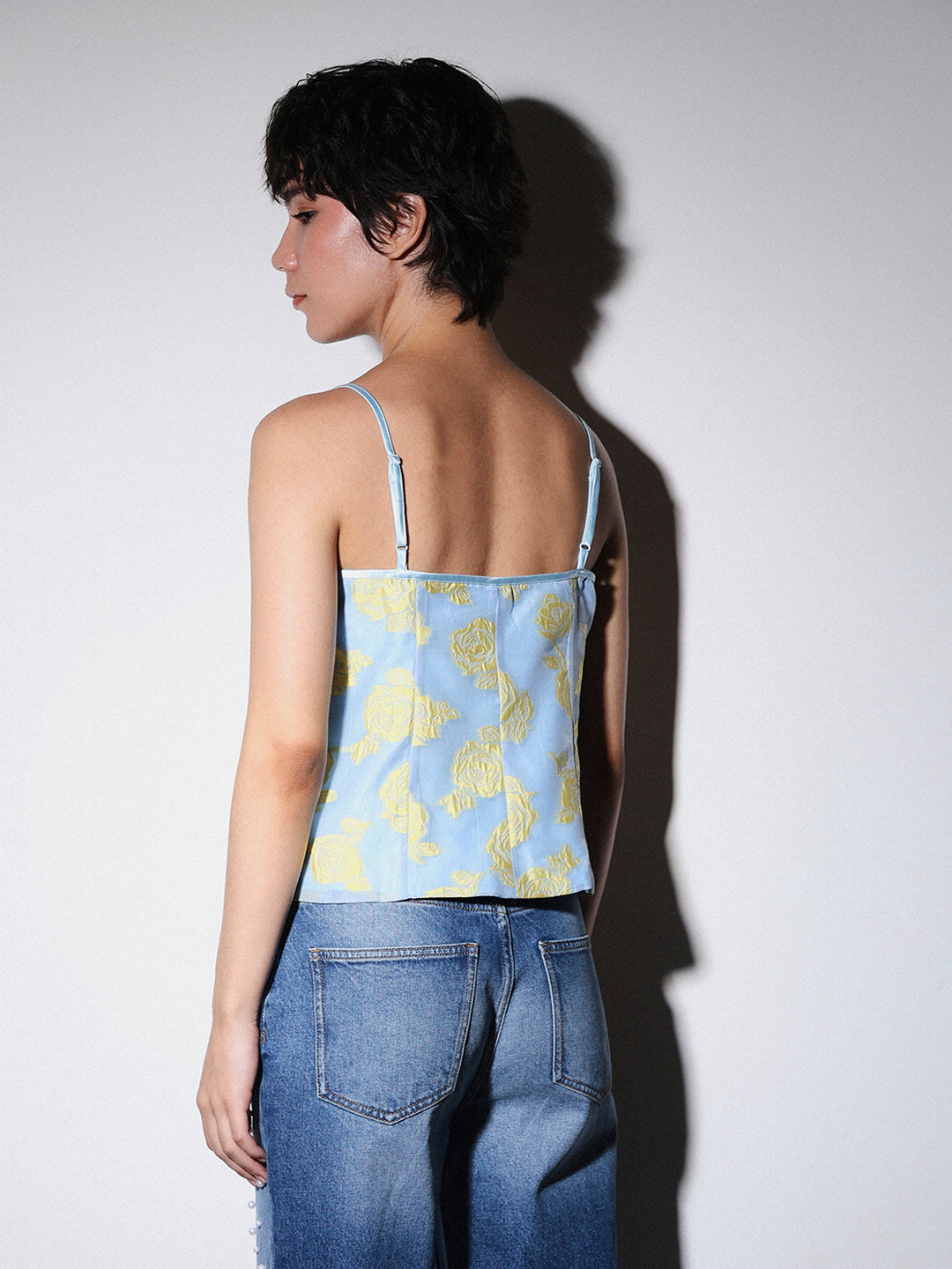 STUDIO Jacquard Printed Strappy Top