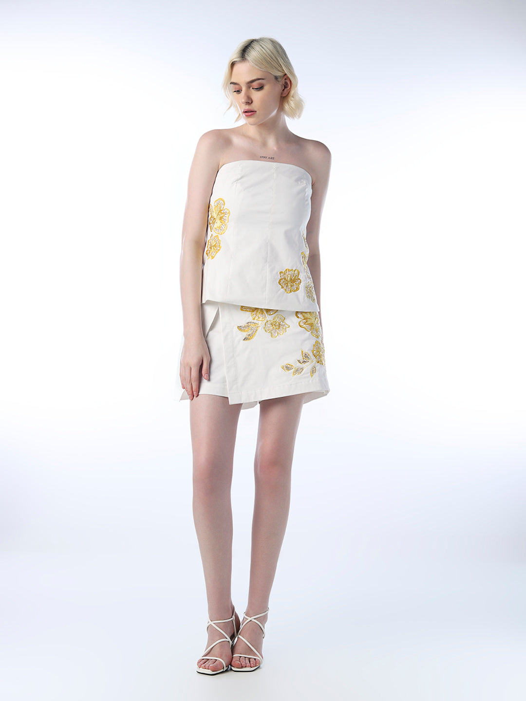 STUDIO Embroidered Off-Shoulder Top