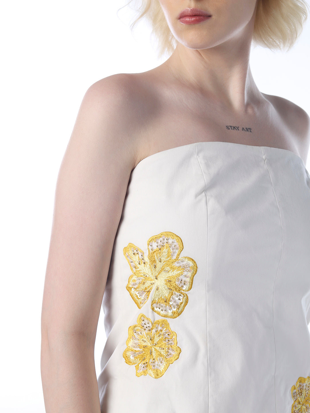 STUDIO Embroidered Off-Shoulder Top